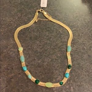 New with tags gold stone necklace